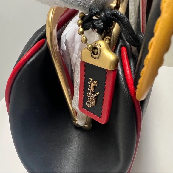 NWT COACH Disney Mickey Mouse X Keith Haring Kisslock Leather Bag Crossbody - Picture 8 of 12